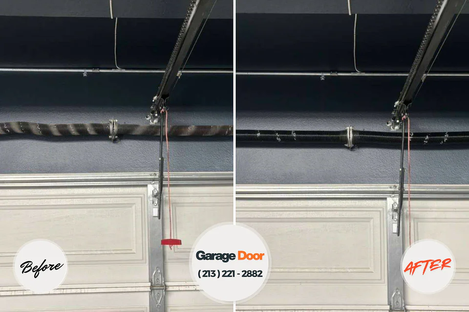 Before and after: garage door repair Española, NM